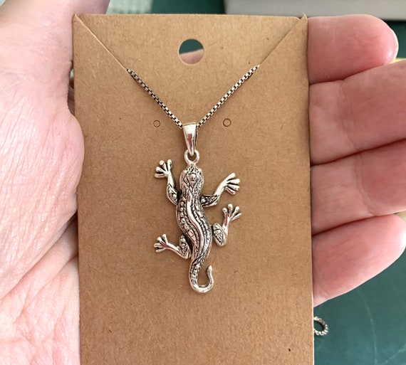 Unique Vintage Sterling Silver Movable Gecko/ Sal… - image 1