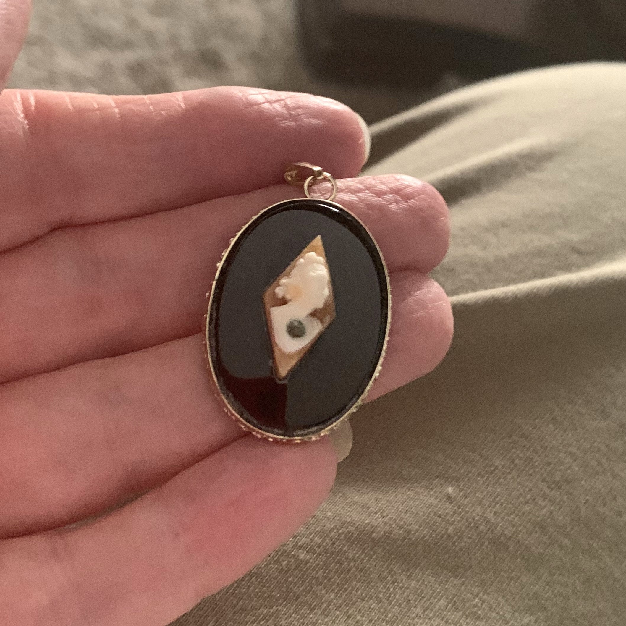 Opal and Onyx Cameo - Etsy