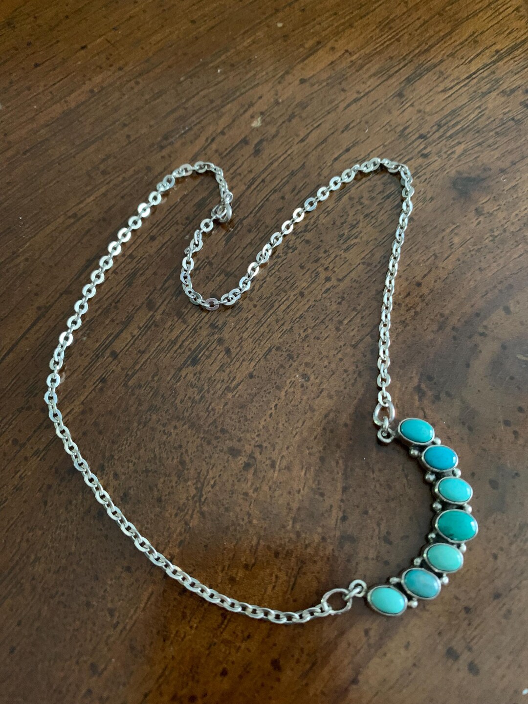 Vintage Handmade Navajo Sterling Silver / Multi Turquoise Necklace 925 ...