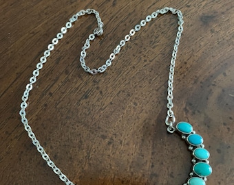 Zuni Carrie Lalio Sterling Silver Turquoise Coral Mother of Pearl