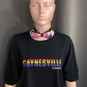 Gaynesville Florida - T-shirt Front and Back.  Gainesville Pride, LGBTQA+