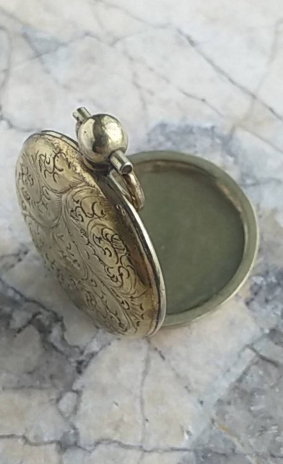 Antique Gold Gilt Locket, Gold Antique Locket,Gif