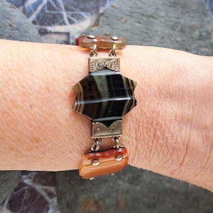 1880s,Victorian Scottish Agate Bracelet,Antique Scottish Buckle Bracelet,Antique Scottish Bracelet,Victorian Scottish Bracelet,Gift for Her