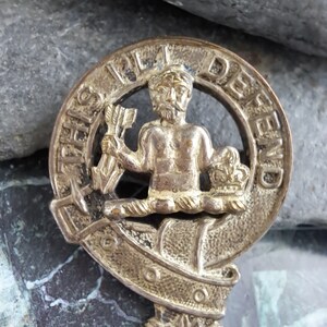 Vintage Clan Brooch,Vintage Mcfarlane Clan Brooch,Scottish Clan Brooch,This I&#39;ll Defend,Antique Clan brooch,Gift for him,Gift for husband,
