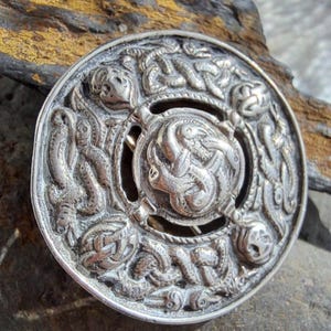 Antique Celtic Sterling Silver Shield Brooch,Antique Celtic Silver Brooch,Gift for her,Antique Scottish Silver Shield Brooch,Gift for Mum