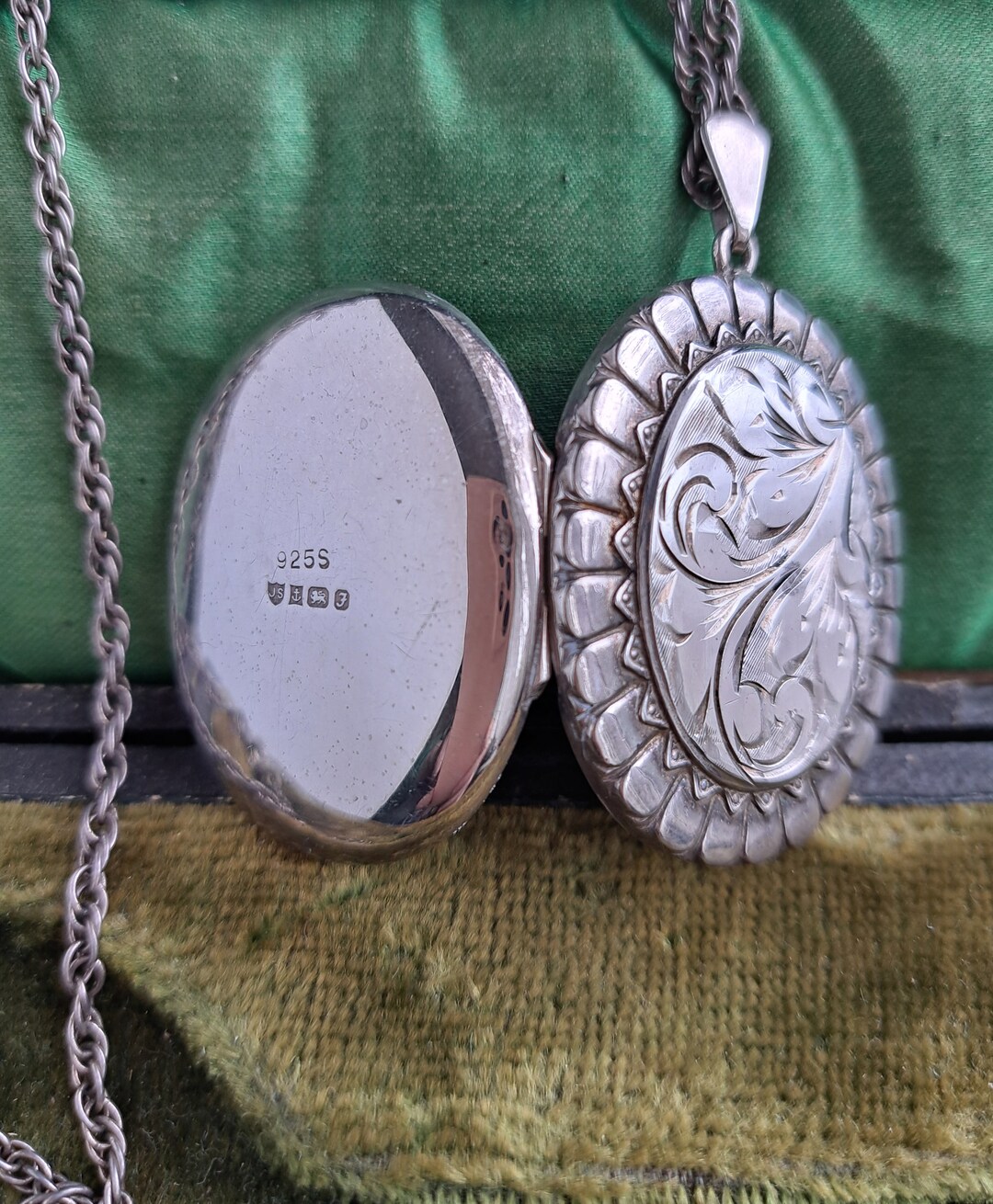 Vintage Sterling Silver Locketvintage Silver Locketlarge Etsy UK