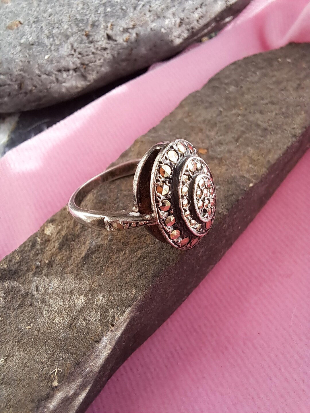 Marcacite Rings Vintage Marcasite Silver Ring,vintage Marcasite Ring,marcasite Ring ...