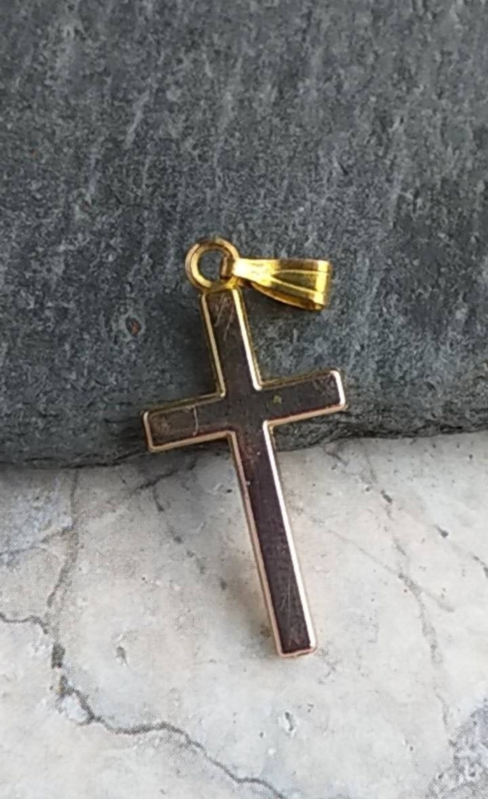 Vintage Gold Gilt Cross Vintage Small Gold Cross Etsy