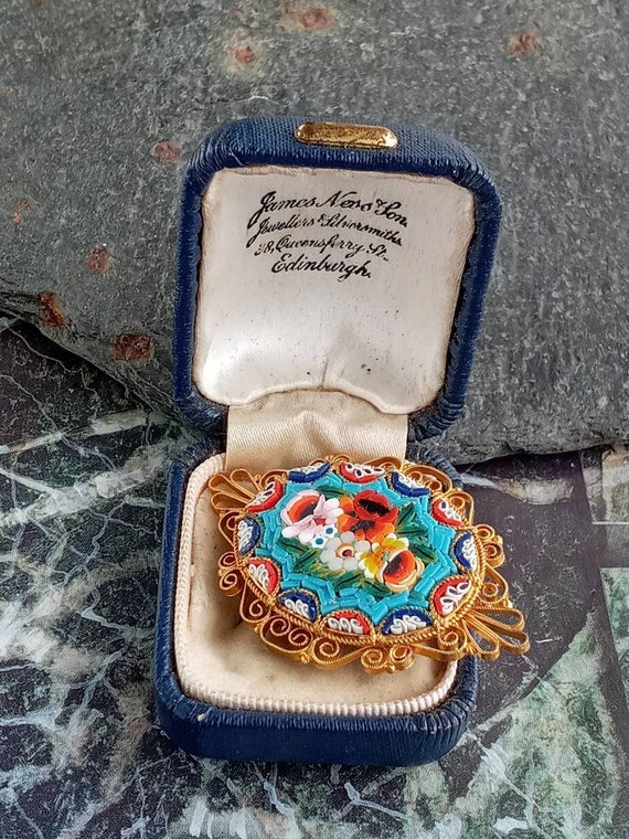 ヴィンテージ マイクロモザイク ブローチ、彼女へのヴィンテージ