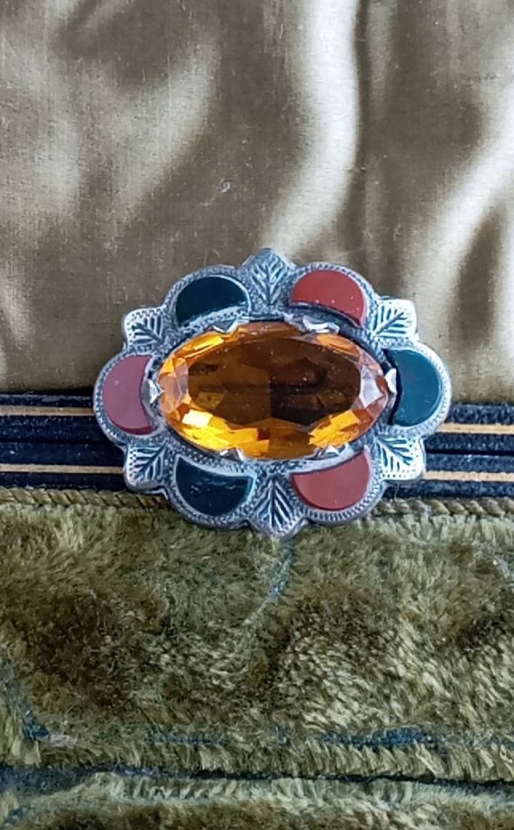 Antique Scottish Brooch,Antique Scottish Agate Pin,Gi… Gem