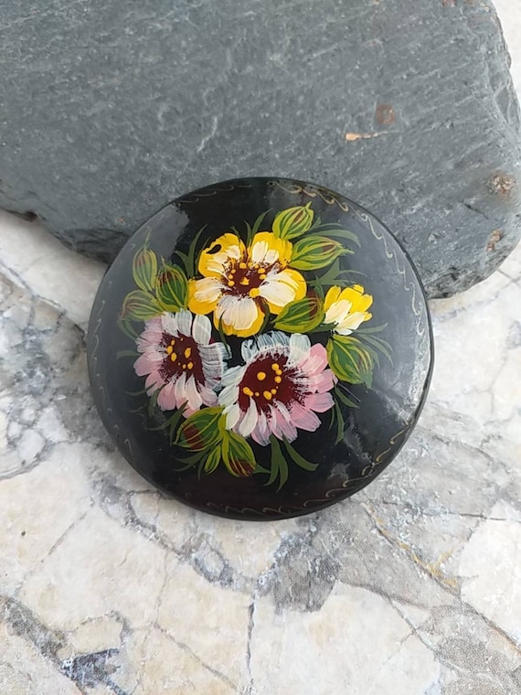 1960s Vintage Handpainted Russian Brooch, Floral Bouquet Pin - Etsy