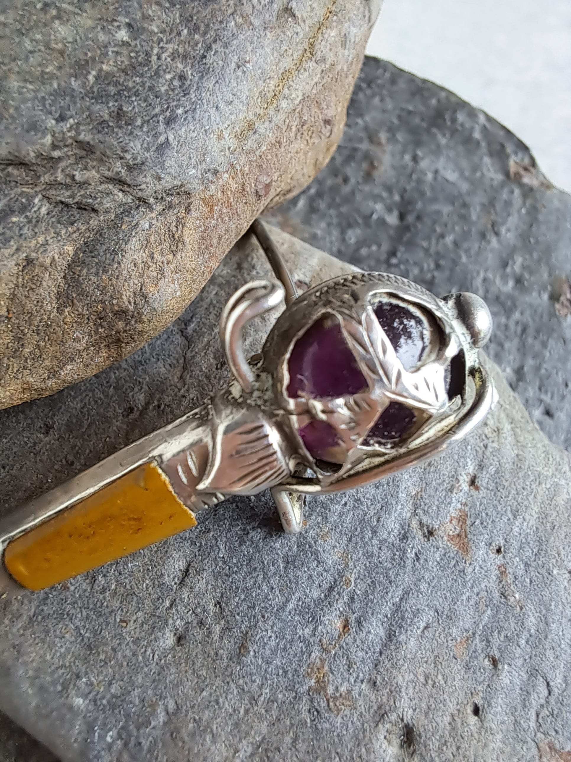 Broche écossaise en argent sterling avec agate