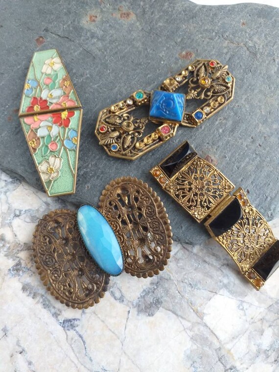 Buy 1920s Czech Filigree Belt Buckle: Antique Butterfly With  display picture 1