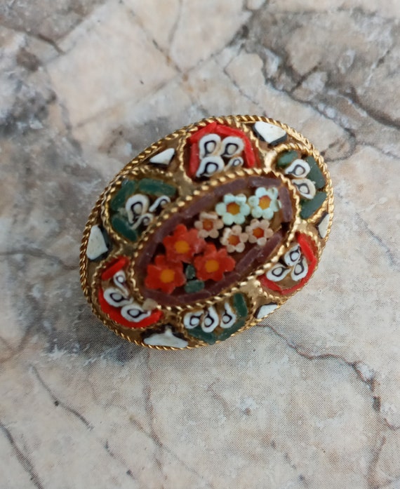Vintage Micro Mosaic Brooch Micro Mosaic Floral Glass Brooch Regalo para ella Italian Vintage Micro Mosaic Pin Vintage broches Vintage Pins Etsy Mexico