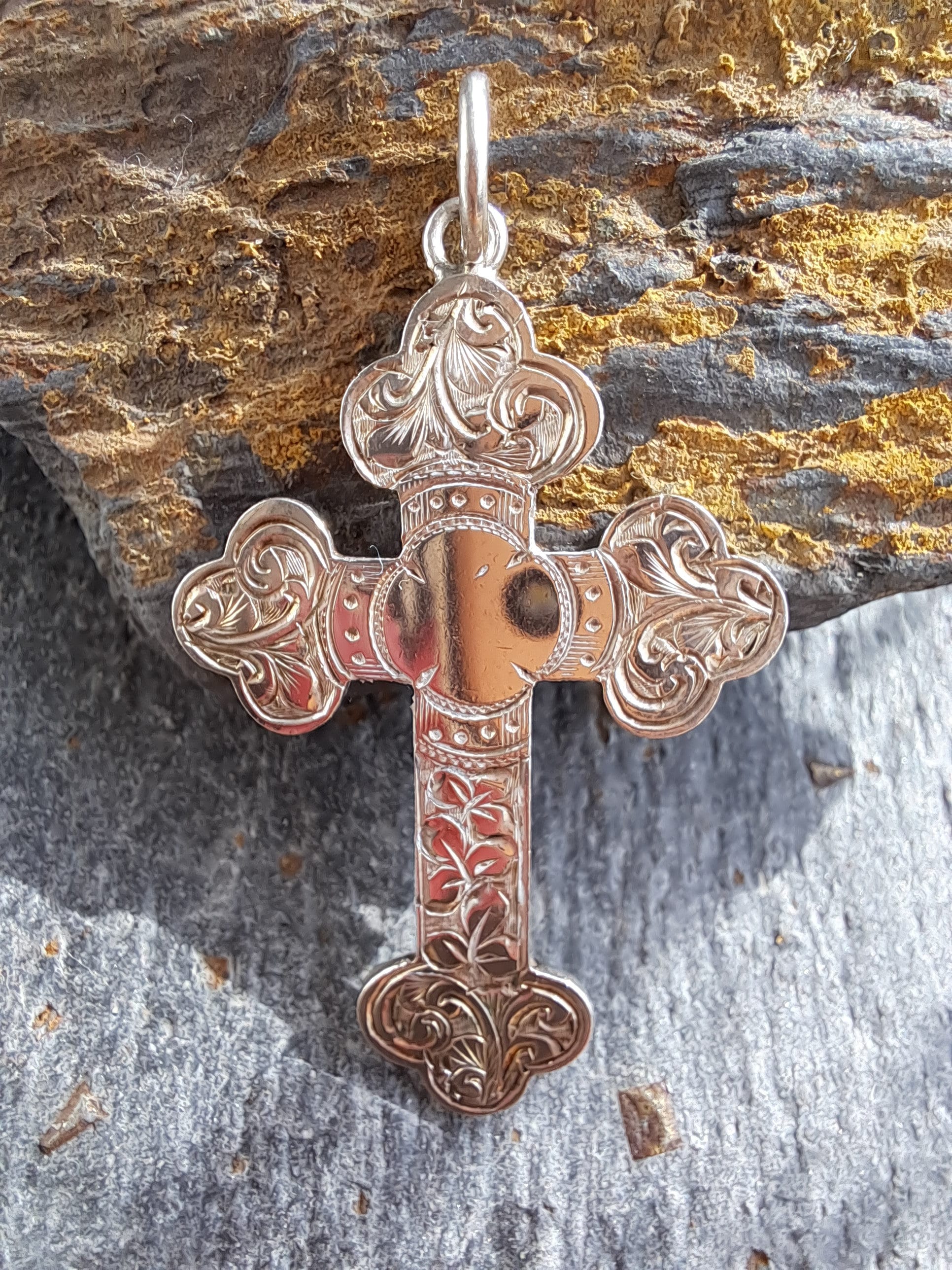 1901,victorian Silver Cross Pendant,antique Silver Cross,cross