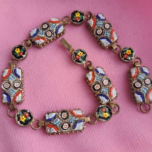 Antique Micromosaic Bracelet,Micromosaic Bracelet,Micromosaics,Gift for her,Gift for Mom,Micromosaic Antique Bracelet,Antique Micromosaics