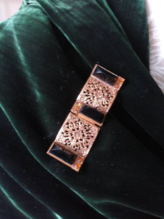 1920s Czech Belt Buckle Antique Czech Belt Buckle or Scarf Holder Circa 1900-1920  main image 4
