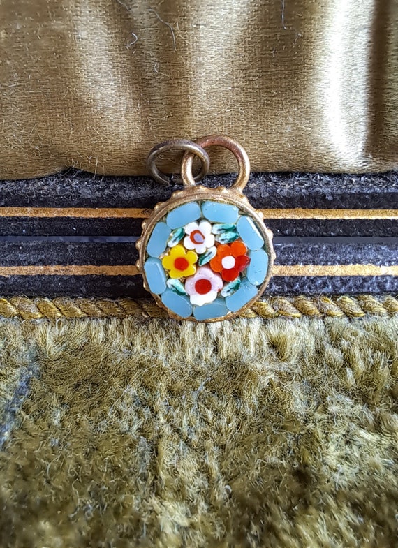 Vintage Micromosaic Pendant,Gift for Her,Micro mos