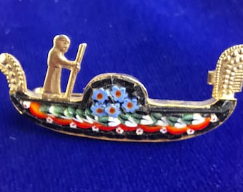 アンティークイタリア製マイクロモザイクブローチ、シェルカメオのお