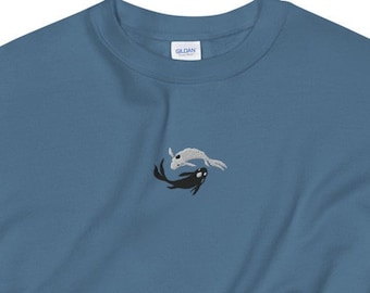 Moon and Ocean Spirit Avatar Centered Embroidered Sweatshirt
