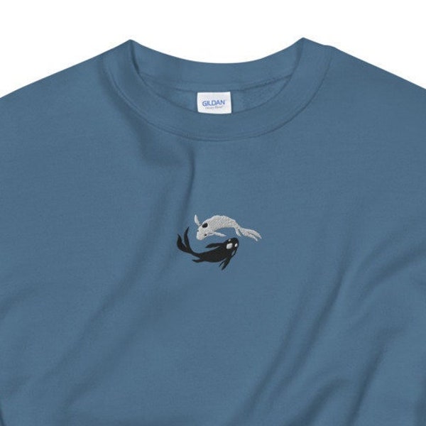 Moon and Ocean Spirit Avatar Centered Embroidered Sweatshirt