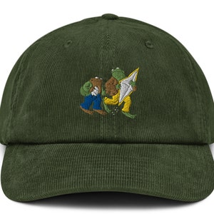 Frog and Toad Kite Corduroy Hat, Embroidered Hat, Gift for Her, Gift for Him, Gift Hat, Women Gift, Men Gift
