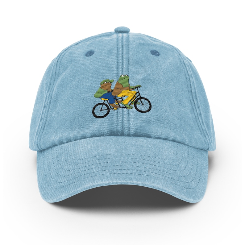Frog and Toad Embroidered Vintage Hat