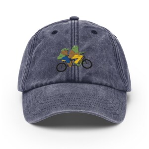 Frog and Toad Embroidered Vintage Hat