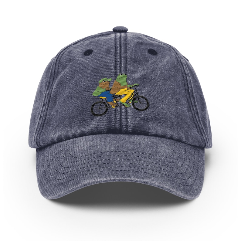 Frog and Toad Embroidered Vintage Hat