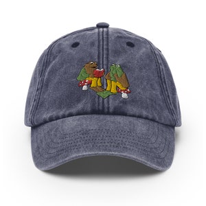 Frog and Toad Book Embroidered Vintage Hat