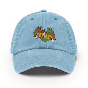 Frog and Toad Book Embroidered Vintage Hat