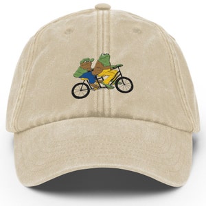 Frog and Toad Embroidered Vintage Hat