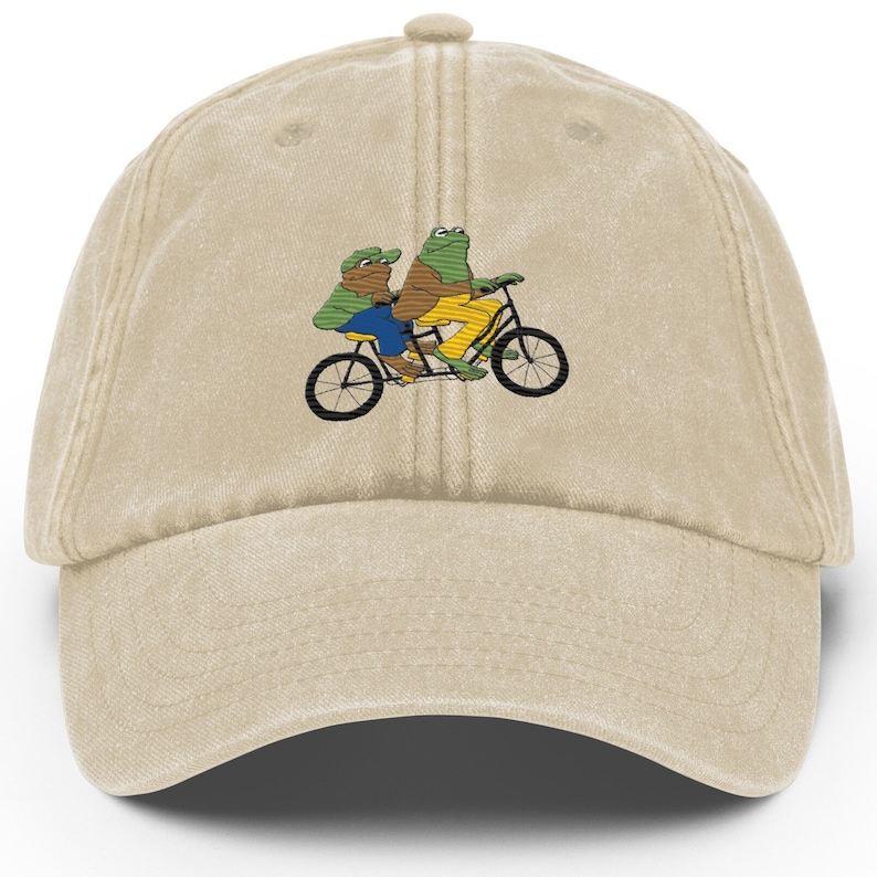 Frog and Toad Embroidered Vintage Hat