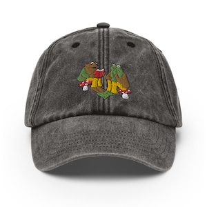 Frog and Toad Book Embroidered Vintage Hat
