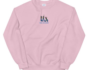 Donna en de Dynamos geborduurde ronde hals | Hier gaan we weer geïnspireerd Sweatshirt