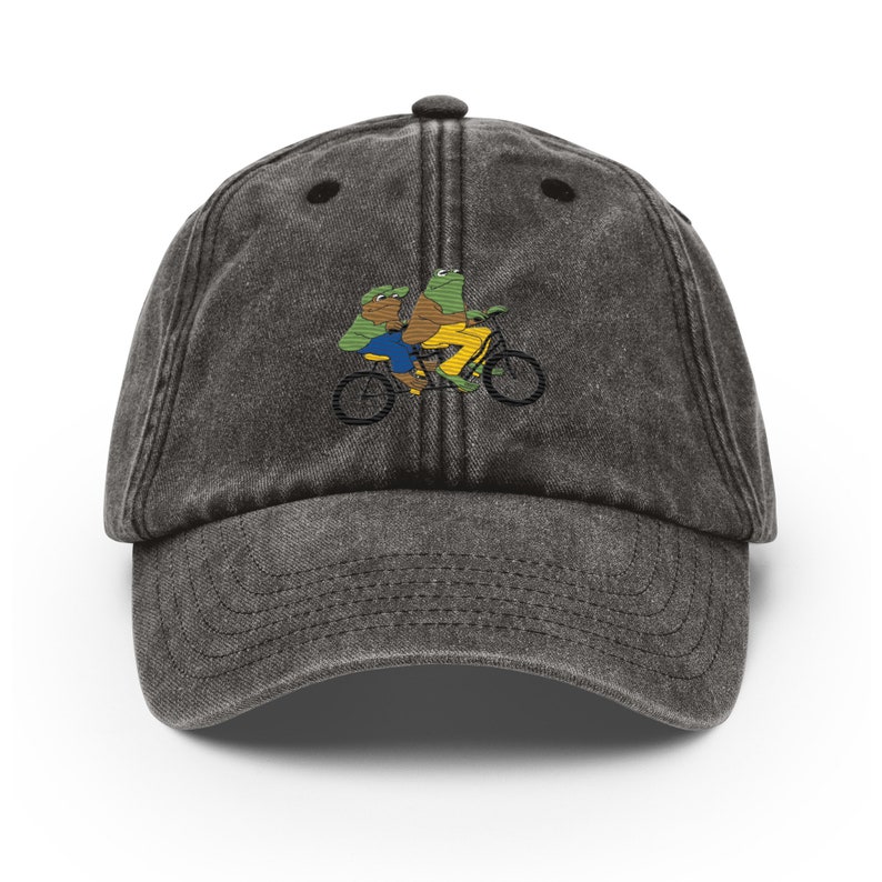 Frog and Toad Embroidered Vintage Hat