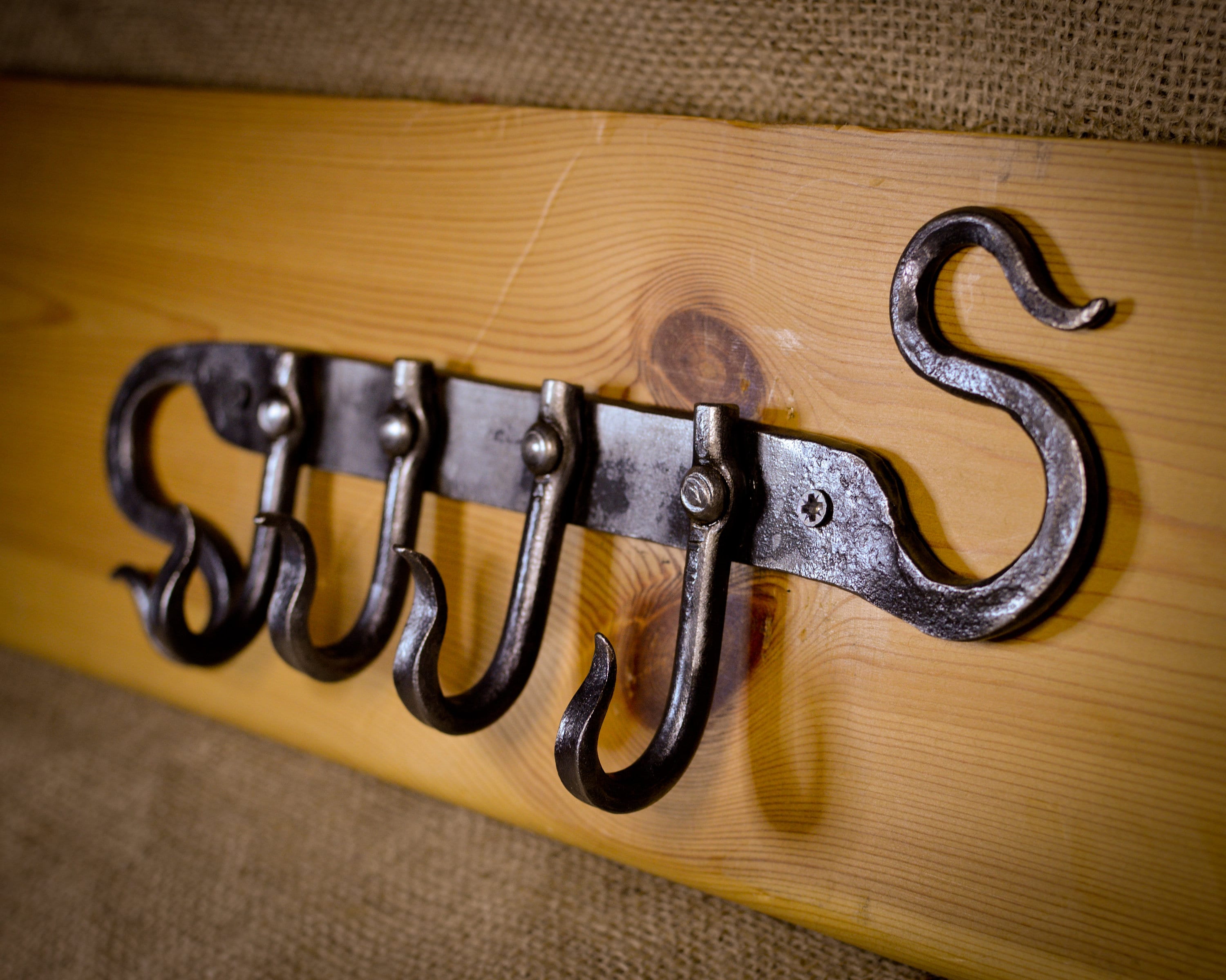 Key Hook Rack Hook Rack Blacksmith Made Key Hooks Hand Wrought Iron Etsy