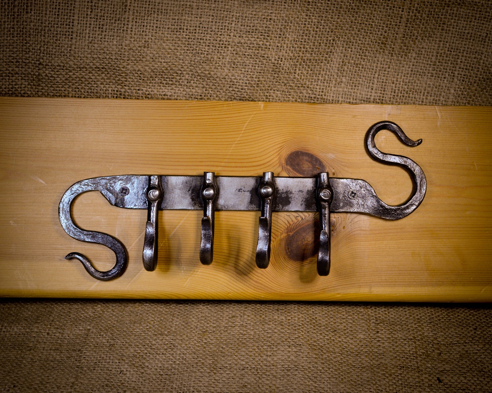 Key Hook Rack Hook Rack Blacksmith Made Key Hooks Hand Wrought Iron Etsy