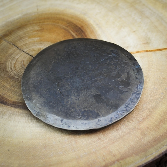 Hand-forged Steel Coaster, Blacksmith Round Coaster With
