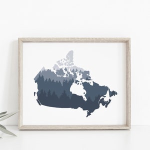 Kanada Karte - Minimalistischer Nadelwald Poster, Pine tree Poster, DIGITALER DOWNLOAD, minimalistische Karte, DIGITALER DOWNLOAD