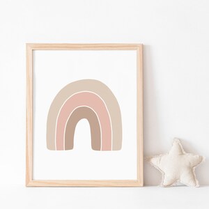 Love, heart & rainbow print set of 3 Minimalist love poster set, Pastel pink nursery art, Simple scandinavian wall art, DIGITAL DOWNLOAD image 4