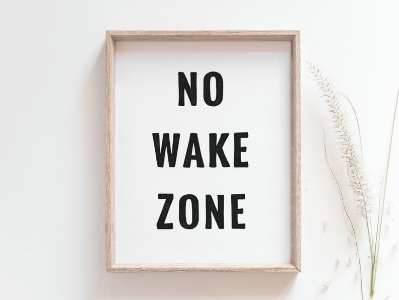 No wake zone print Simple line inspirational quote poster, Minimalist surf poster, Beach house decor, Affirmation poster, DIGITAL DOWNLOAD image 1