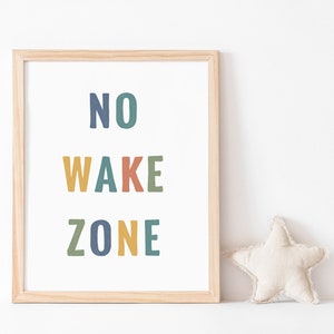 No wake zone print, Colorful rubber stamp nursery poster, Bright outdoors wall art, Playful Kid room decor, Home quotes, DIGITAL DOWNLOAD image 3