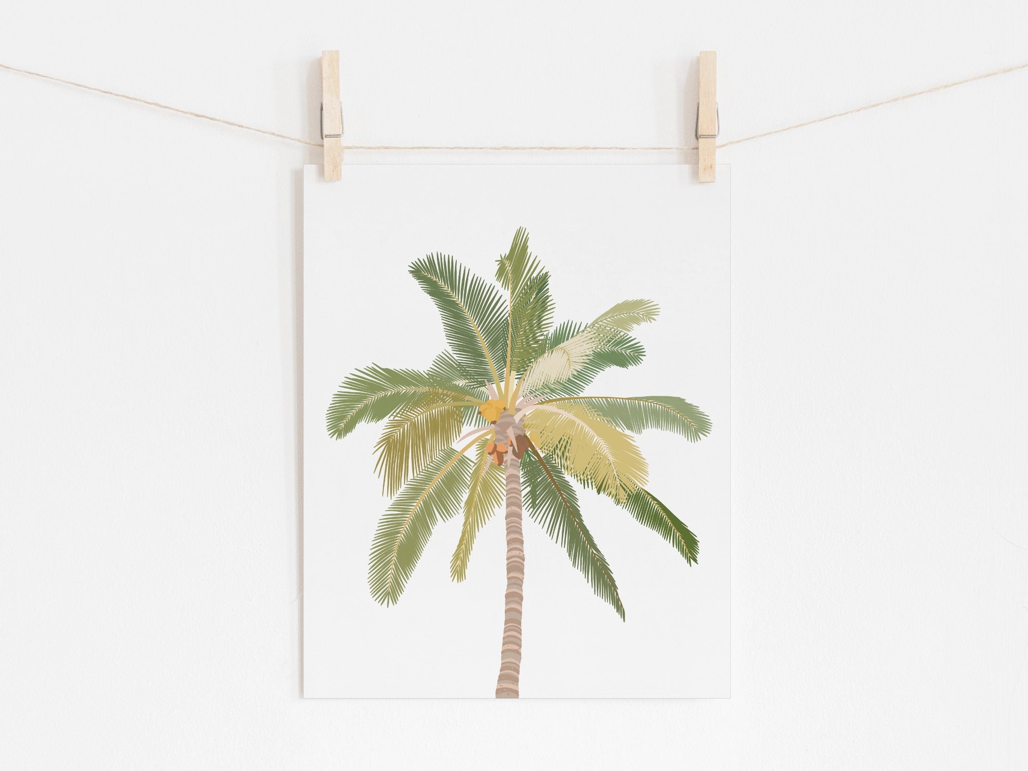 Palm Tree Print - Minimalist Palm Tree Poster, Colorful Tropical Wall ...