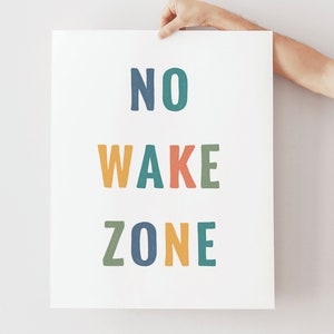 No wake zone print, Colorful rubber stamp nursery poster, Bright outdoors wall art, Playful Kid room decor, Home quotes, DIGITAL DOWNLOAD image 4