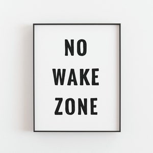 No wake zone print Simple line inspirational quote poster, Minimalist surf poster, Beach house decor, Affirmation poster, DIGITAL DOWNLOAD image 2