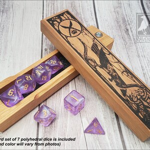 Ranger Archer Class Dice Box | Personalizowany drewniany pojemnik na kostki | RPG Ręcznie wykonany schowek na akcesoria do gier RPG na stół, gry planszowe