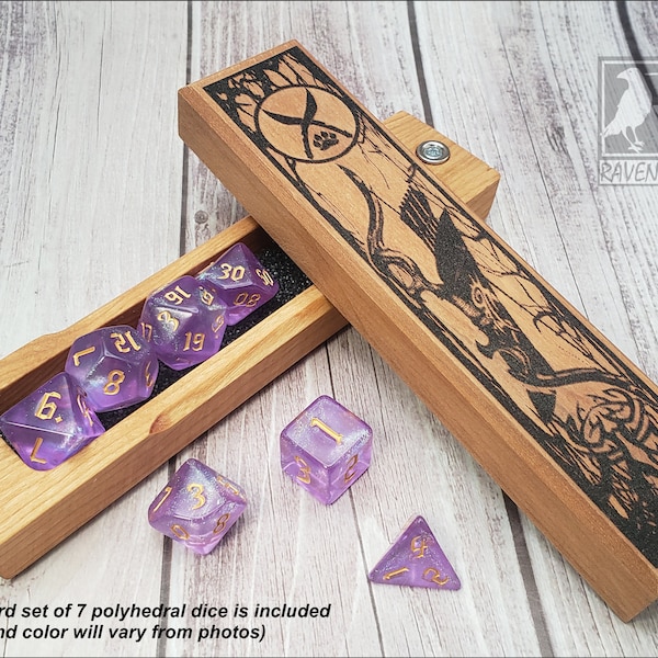 Ranger Archer Dice Box Personalized Wooden Dice Vault - RPG Handcrafted Accessory Stash Box for DnD, D&D, Tabletop RPGS, Board Games