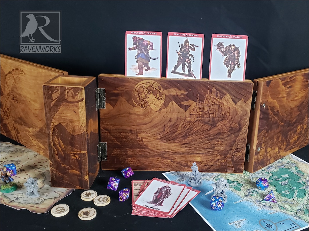 Compact Travel Sized Personalized DM Screen | Handmade Wooden Game ...