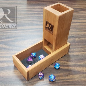 Personalized Wooden Dice Tower | Handcrafted Dice Roller and Gaming Tray | Handmade Accessory for Tabletop RPGs and Board Games